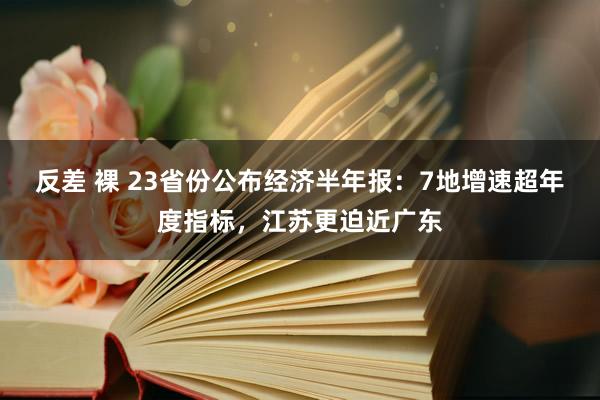 反差 裸 23省份公布经济半年报：7地增速超年度指标，江苏更迫近广东