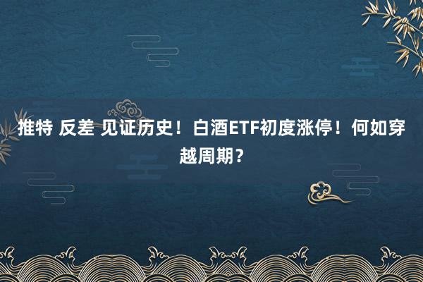 推特 反差 见证历史！白酒ETF初度涨停！何如穿越周期？