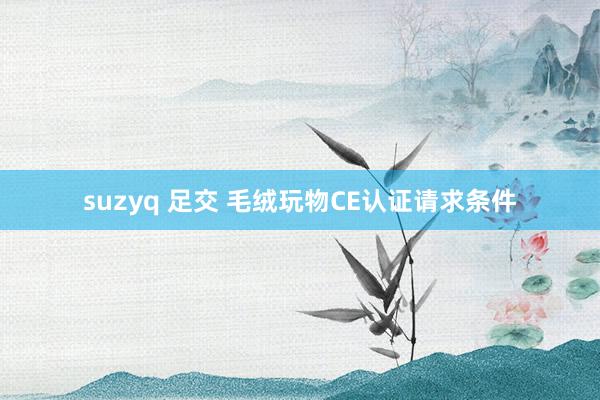 suzyq 足交 毛绒玩物CE认证请求条件