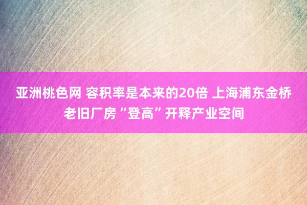 亚洲桃色网 容积率是本来的20倍 上海浦东金桥老旧厂房“登高”开释产业空间