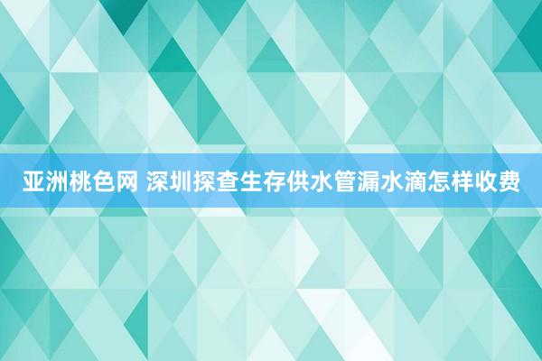 亚洲桃色网 深圳探查生存供水管漏水滴怎样收费