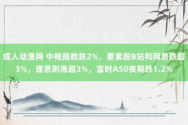 成人动漫网 中概指数跌2%，要素股B站和网易跌超3%，理思则涨超3%，富时A50夜期跌1.2%