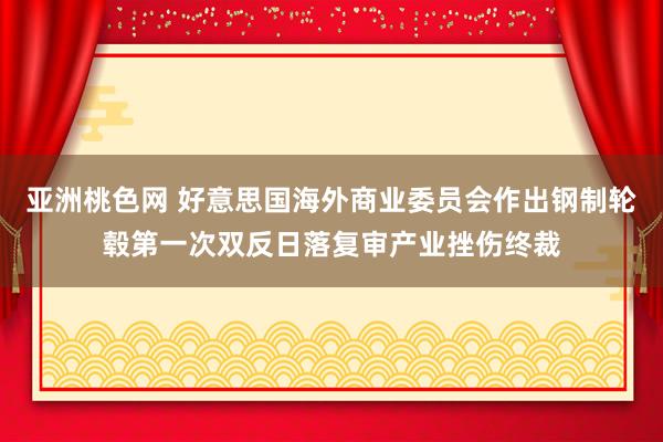 亚洲桃色网 好意思国海外商业委员会作出钢制轮毂第一次双反日落复审产业挫伤终裁