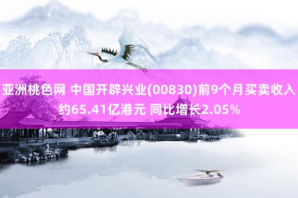 亚洲桃色网 中国开辟兴业(00830)前9个月买卖收入约65.41亿港元 同比增长2.05%