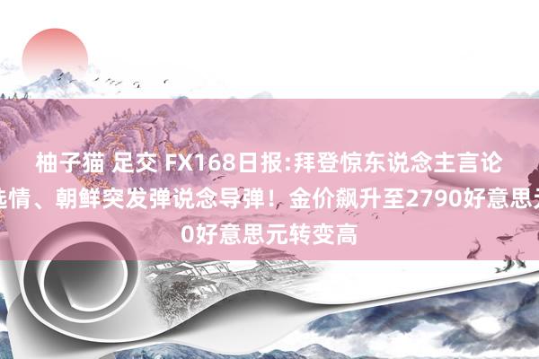 柚子猫 足交 FX168日报:拜登惊东说念主言论恐搅拌选情、朝鲜突发弹说念导弹！金价飙升至2790好意思元转变高