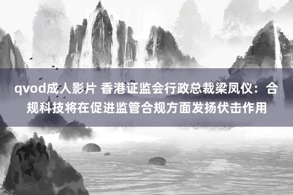 qvod成人影片 香港证监会行政总裁梁凤仪：合规科技将在促进监管合规方面发扬伏击作用