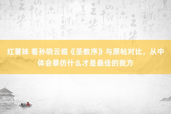 红薯妹 看孙晓云临《圣教序》与原帖对比，从中体会摹仿什么才是最佳的我方