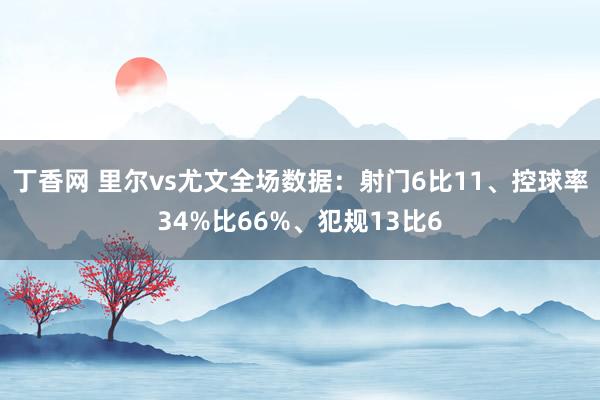 丁香网 里尔vs尤文全场数据：射门6比11、控球率34%比66%、犯规13比6